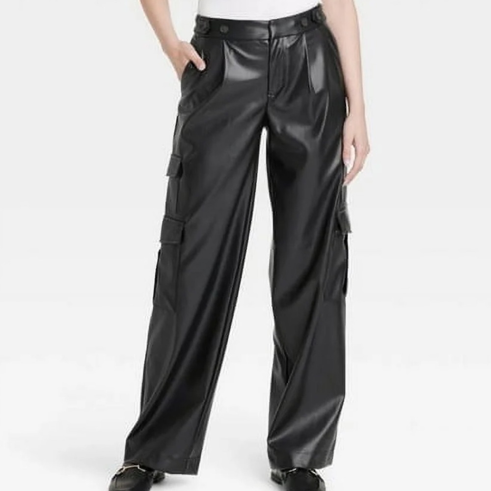 Faux leather pants